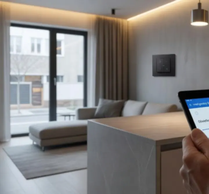 Panel sterowania automatyką domową w nowoczesnym domu