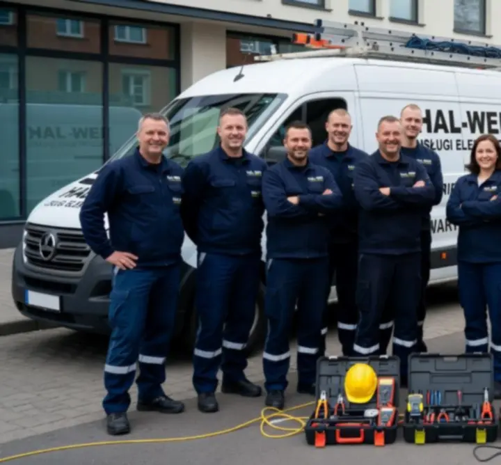 Zespół doświadczonych elektryków HAL-WEK podczas pracy