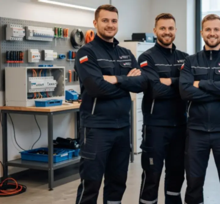 Zespół elektryków HAL-WEK podczas omawiania projektu instalacji